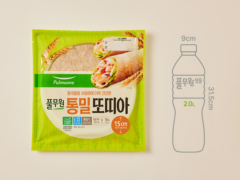 크기 비교 — 제품 패키지와 500ml 생수병 실루엣(00cm x 00cm)